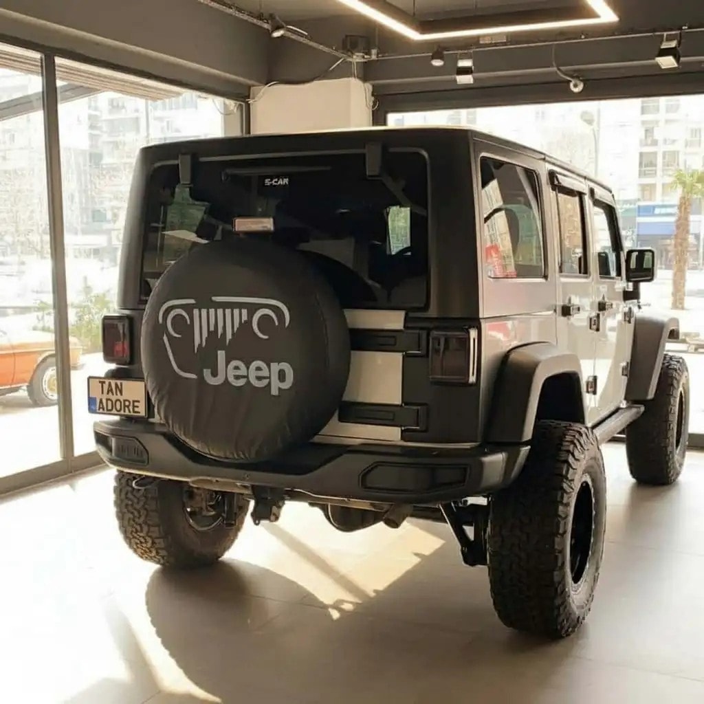 Jeep Grill Printed Spare Wheel Tire Cover